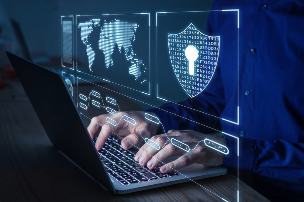 cybersecurity expert working on secure access internet
