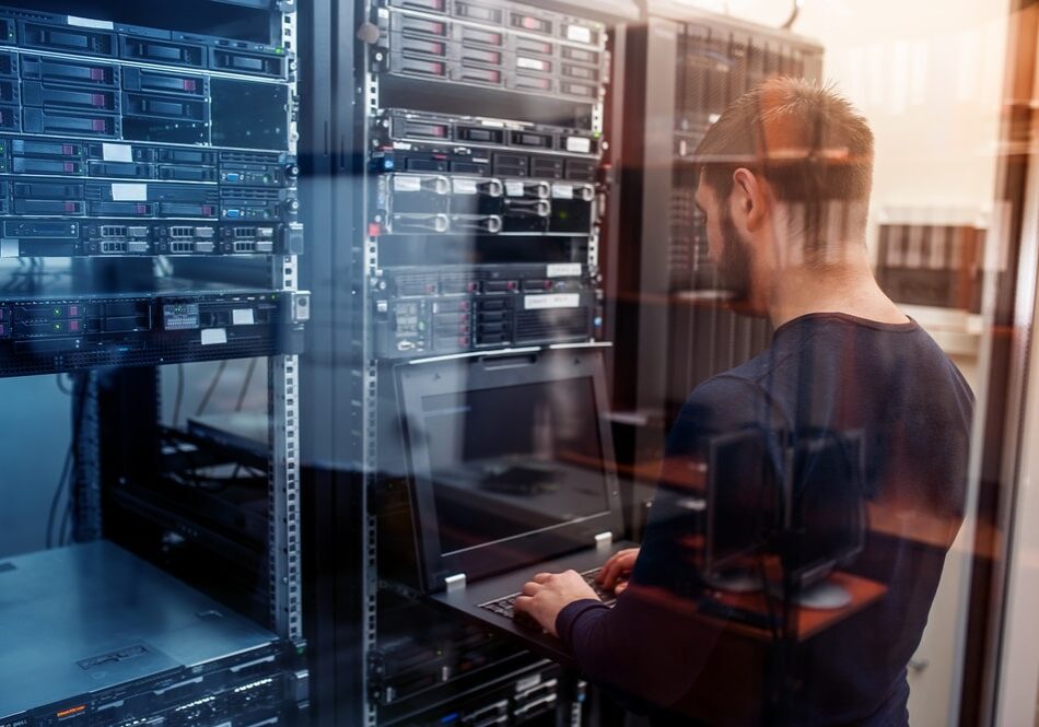 working on network server room