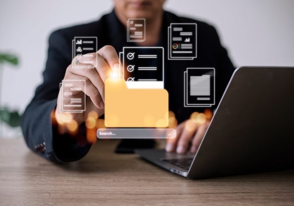 Uploading,Documents,From,Folder.,Open,File,Folder,With,Flying,Blank Data transfer backup