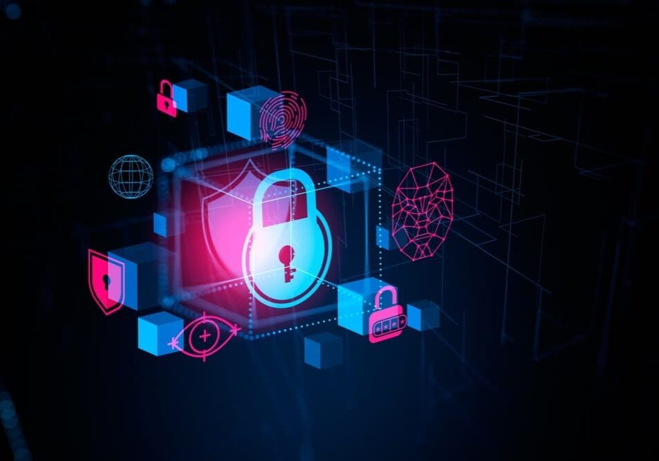 Digital lock hologram concept Digital lock hologram concept