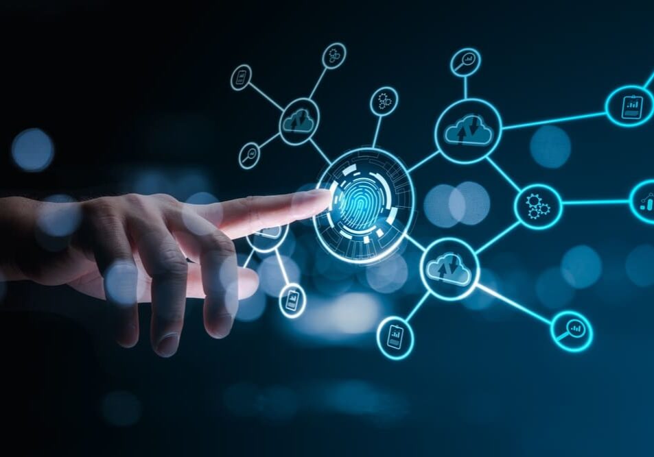 Technology,Fingerprint,Scan,Provides,Security.,Digital,Transformation,Change,Management,new,Technology IT services provider