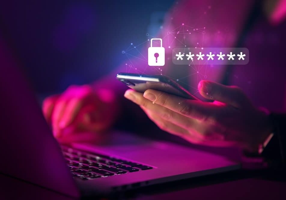 Lock the phone with a password for mobile cybersecurity or a password to confirm login