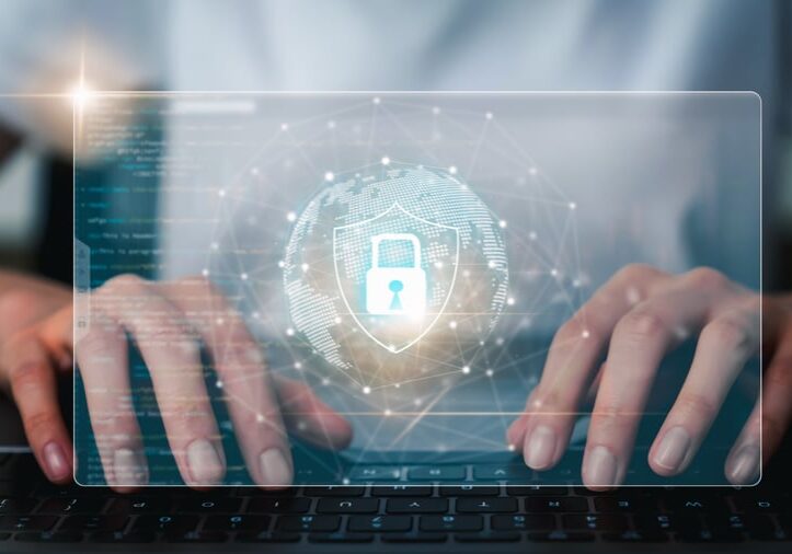 Technology,Concept,With,Cyber,Security,Internet,And,Networking,,Businessman,Hand Technology concept with cyber security internet and networking