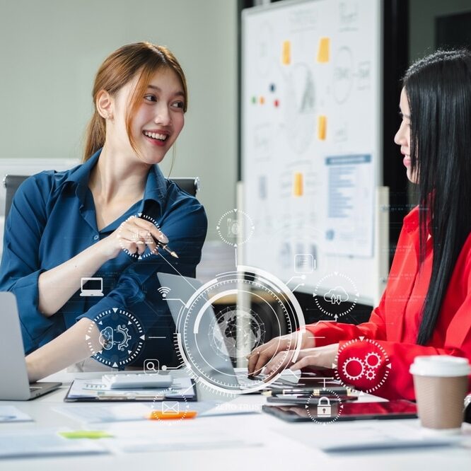 Data businesses in office